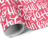 手書式クリスマスサンタホホホホホ ラッピングペーパー (ロールコーナー)