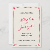 手書描お洒落おもしろい結婚の セーブザデート (裏面)