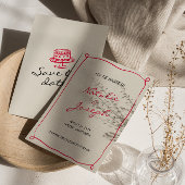 手書描お洒落おもしろい結婚の セーブザデート