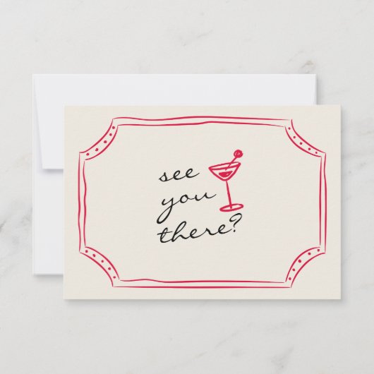 手書描お洒落おもしろい結婚の 出欠カード (裏面)