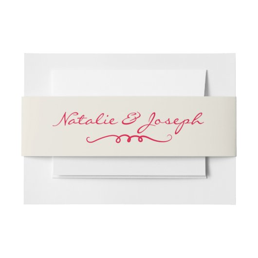 手書描お洒落おもしろい結婚の 招待状ベリーバンド (正面例)