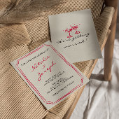 手書描お洒落レトロ結婚おもしろい 招待状