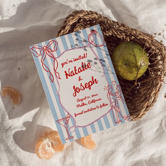 手書描きカラフル予測できな結婚おもしろい セーブザデート