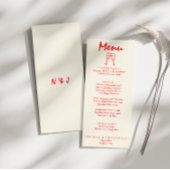 手書描き赤ユニークレトロ予測できな結婚ズ メニュー