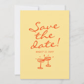 手書描カラフルレトロ結婚おもしろい セーブザデート (正面)