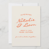 手書描カラフルレトロ結婚おもしろい セーブザデート (裏面)