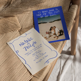 手書描モダン写真 招待状