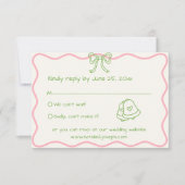 手書描モダン結婚ファンキーレトロ 出欠カード (正面)