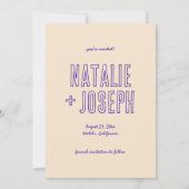 手書描モダン結婚ユニークレトロ セーブザデート (裏面)