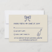 手書描モダン結婚ユニークレトロ 出欠カード (正面)