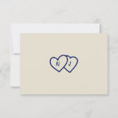 手書描モダン結婚ユニークレトロ 出欠カード (裏面)