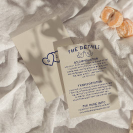 手書描ユニークレトロ結婚詳細 エンクロージャーカード