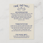 手書描ユニークレトロ結婚詳細 エンクロージャーカード (正面)