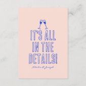 手書描ヴィンテージ結婚レトロ詳細 エンクロージャーカード (裏面)