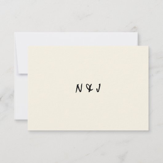 手書描予測できなユニークヴィンテージ 出欠カード (裏面)