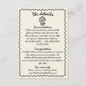 手書描予測できなレトロ結婚詳細 エンクロージャーカード (正面)