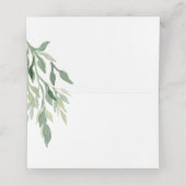 手書空白のユーカリ結婚の プレイスカード (内部開封)