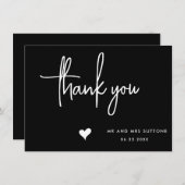 手書結婚きのサンキューカード、シンプルデザイン サンキューカード (正面/裏面)
