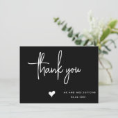 手書結婚きのサンキューカード、シンプルデザイン サンキューカード (スタンド正面)
