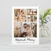 手書結婚したきメリーカップル写真ホリデー シーズンカード (スタンド正面)