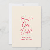 手書結婚カラフルおもしろいモダンs セーブザデート (正面)