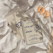 手書結婚ユニークモダンCake 招待状