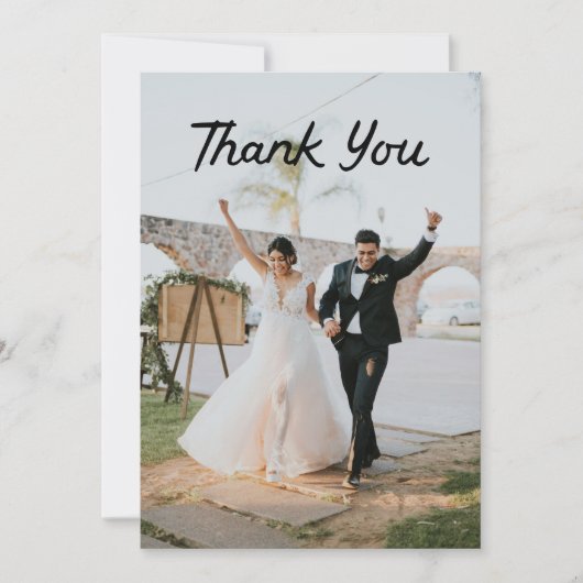 手最高の引きの日の結婚サンキューカード サンキューカード (正面)