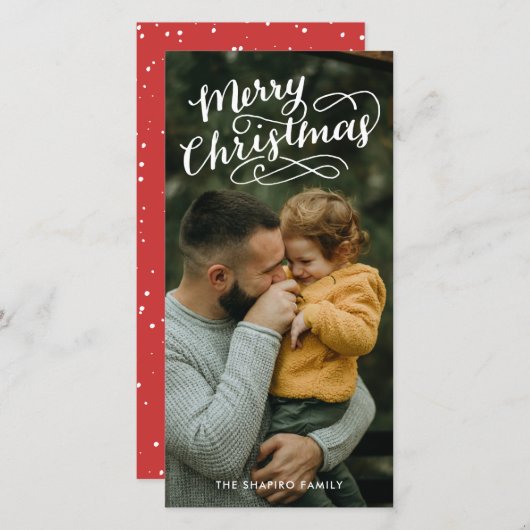 手札付きホリデーフォトカード |クリスマス シーズンカード (正面/裏面)