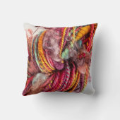 手染め手紡績糸 クッション (裏面)