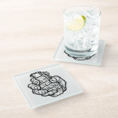 手榴弾イン漫画スタイル ガラスコースター (アングル)