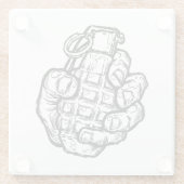 手榴弾イン漫画スタイル ガラスコースター (裏面)