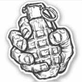 手榴弾イン漫画スタイル シール (正面)