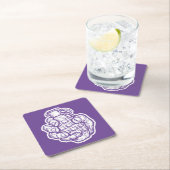 手榴弾イン漫画スタイル スクエアペーパーコースター (インサイチュ)