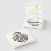 手榴弾イン漫画スタイル ストーンコースター (横)