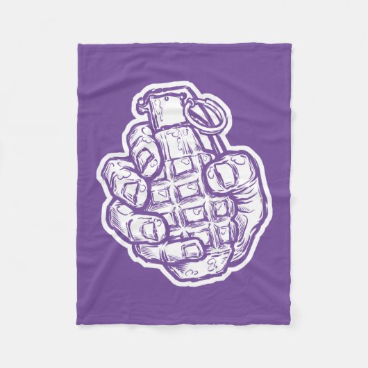 手榴弾イン漫画スタイル フリースブランケット (正面)