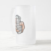 手榴弾イン漫画スタイル フロストグラスビールジョッキ (正面左)