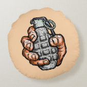 手榴弾イン漫画スタイル ラウンドクッション (裏面)