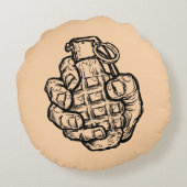 手榴弾イン漫画スタイル ラウンドクッション (裏面)