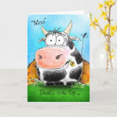 手段モーハッピーバースデー漫画カウカード カード (黄色い花)