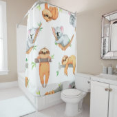 手水絵を描色のトロピカルカットなアニメ シャワーカーテン (インサイチュ)