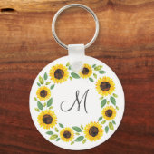 手水絵を描色ひまわりリース キーホルダー (正面)