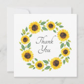 手水絵を描色ひまわりリース サンキューカード (正面)