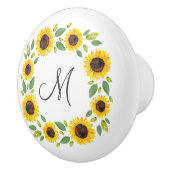 手水絵を描色ひまわりリース セラミックノブ (右)