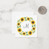 手水絵を描色ひまわりリース ノートカード (正面/裏面インサイチュ)