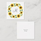 手水絵を描色ひまわりリース ノートカード (正面/裏面)