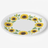 手水絵を描色ひまわりリース ペーパープレート (アングル)