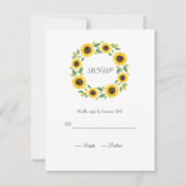 手水絵を描色ひまわりリース 出欠カード (正面)