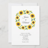 手水絵を描色ひまわりリース 招待状 (正面)
