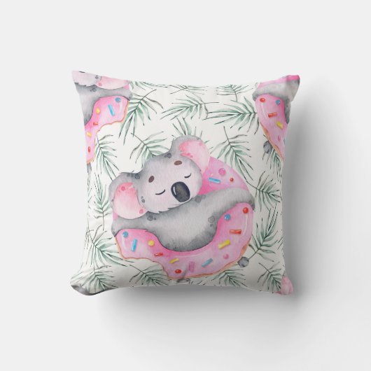 手水絵を描色コアラトロピカ クッション (正面)