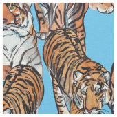 手水絵を描色タイガース生地 ファブリック (クローズアップ)